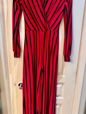 Red Black Striped Jumpsuit